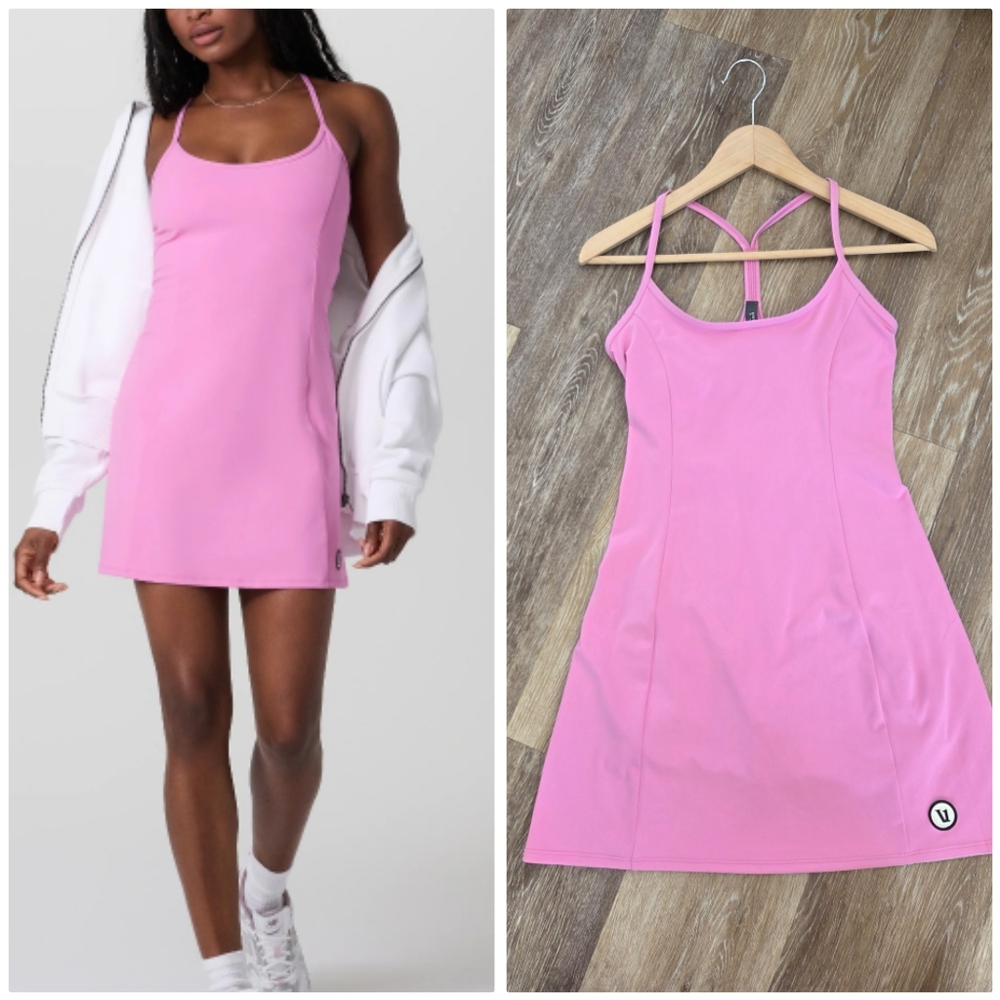 Vuori One Shot Tennis Dress NWT Azalea Pink Tennis Prep Casual Performance Wear